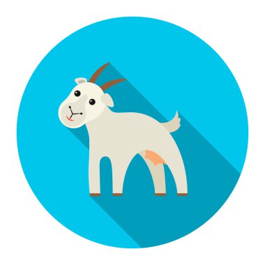 Keçi simgesi düz. Tek biyo, Eko, büyük süt kümesinden organik ürün simgesi.