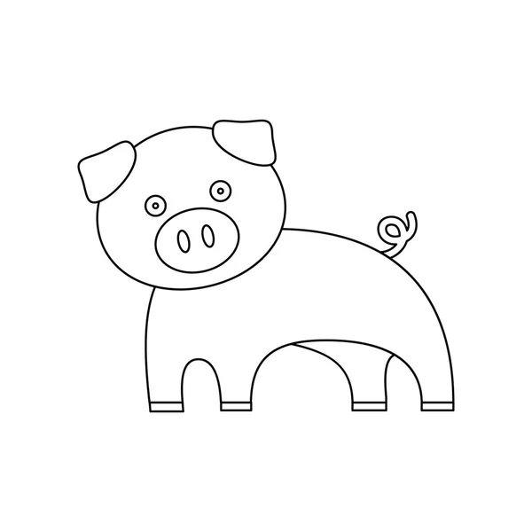 Icona della linea di maiale. Illustrazione per web e mobile design . — Foto Stock