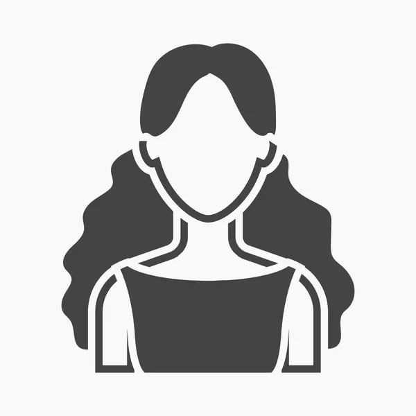 Göndör lány ikon egyszerű. Egyetlen avatar, a nagy avatar egyszerű peaople ikon. — Stock Fotó