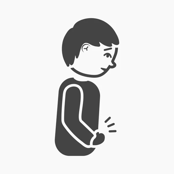 Abdominal pain icon simple. Single sick icon from the big ill, disease simple. — Stock Photo, Image