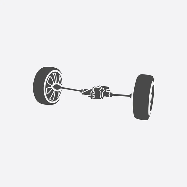 Front car suspension icon. Single silhouette auto parts icon from the big car black - stock rastr — Stock Photo, Image