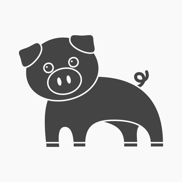 Icono negro cerdo. Ilustración para diseño web y móvil . — Foto de Stock