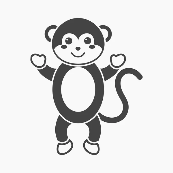 Opice černé ikona. Ilustrace pro web a mobilní design. — Stock fotografie