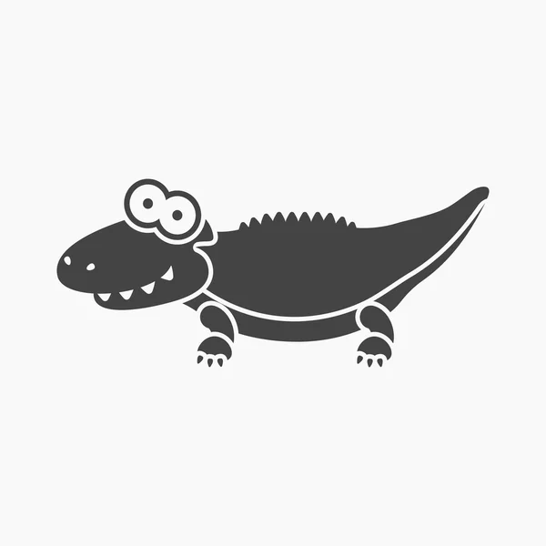 Icono negro cocodrilo. Ilustración para diseño web y móvil . —  Fotos de Stock