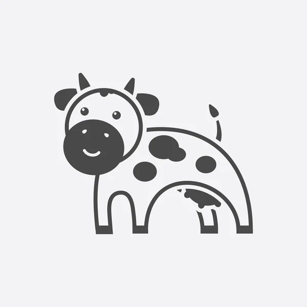 Cow icon black. Single bio, eco, organic product icon from the big milk set. — Stock Photo, Image