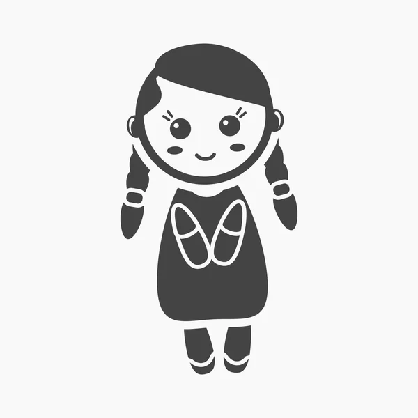 Muñeca icono negro. Ilustración para diseño web y móvil . — Foto de Stock