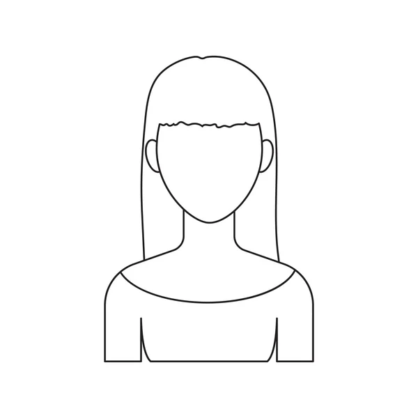 Brunett-ikonen linje. Enda avatar, peopleicon från raden stora avatar. — Stockfoto