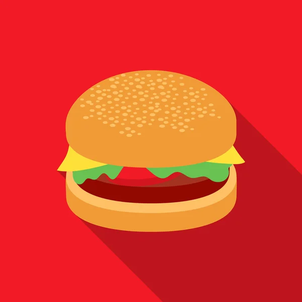 Burger rastr icon in flat style for web