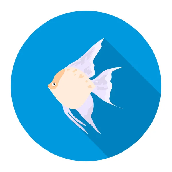 Pesce angelo icona comune piatto. Singe acquario icona di pesce dal mare, vita oceanica piatta . — Foto Stock