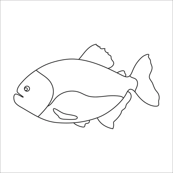 Piranha fish icon cartoon. Singe aquarium fish icon from the sea,ocean life set. — Stock Photo, Image