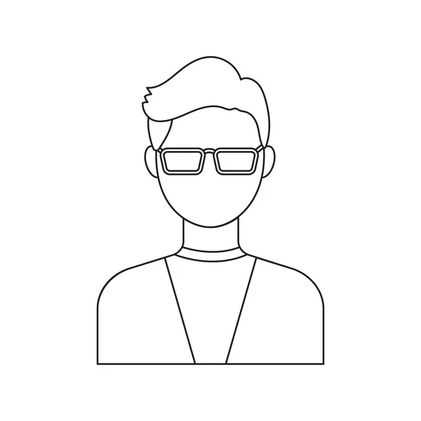 Hombre con gafas línea de iconos. Avatar individual, peopleicon de la gran línea avatar . —  Fotos de Stock
