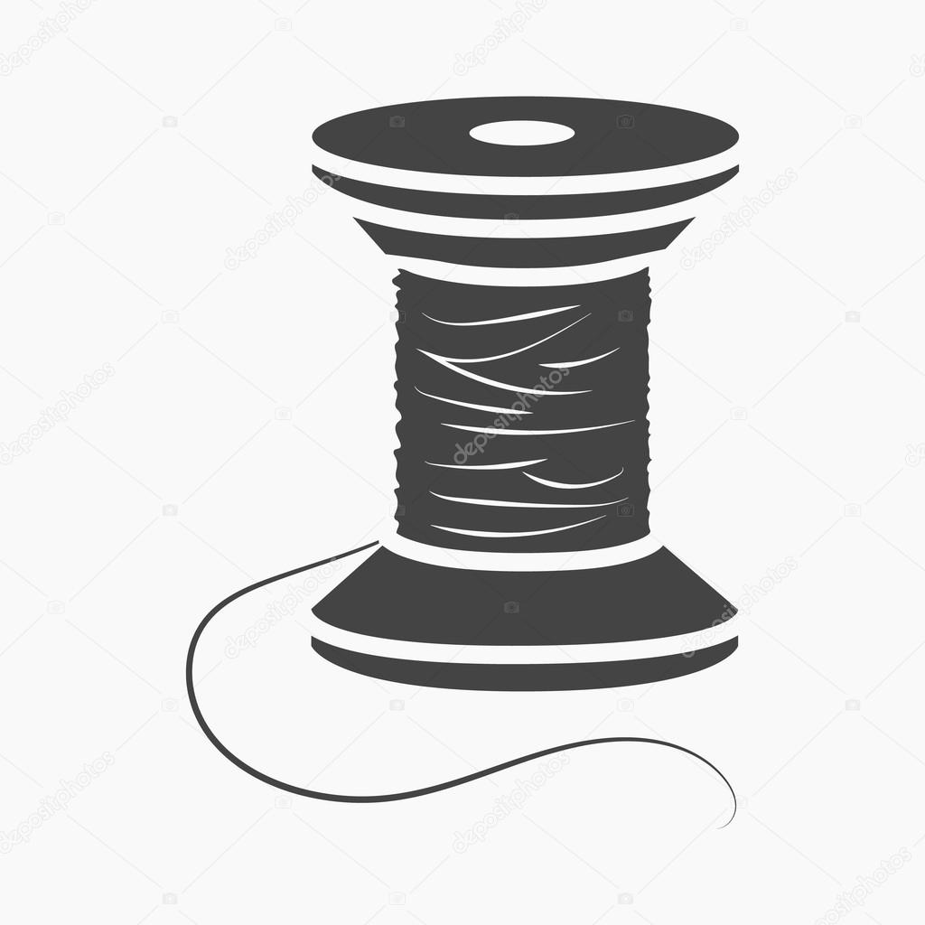 Spool of thread icon of rastr illustration for web and mobile design