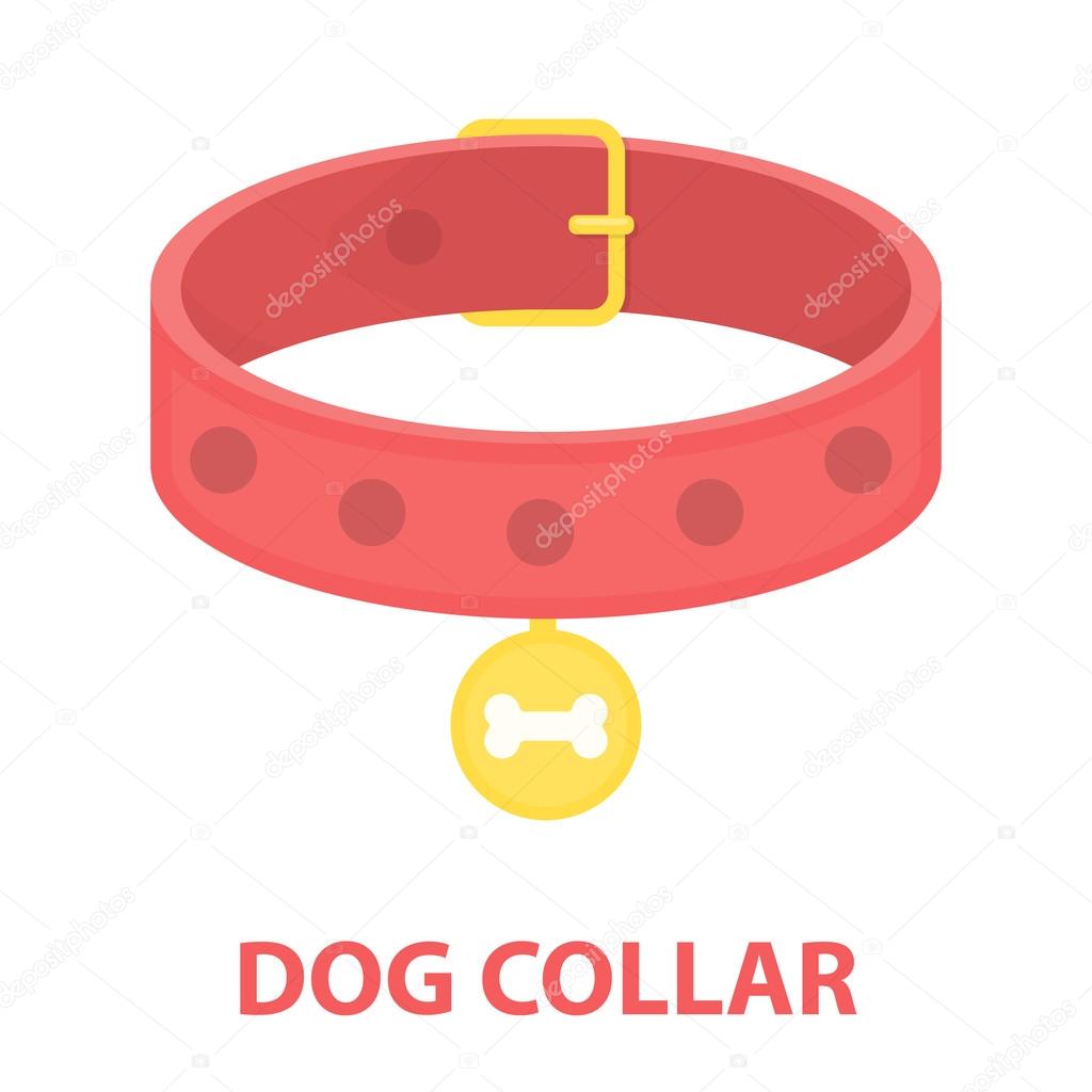 Dog collar rastr illustration icon in cartoon design