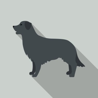 Av köpeği rastr simgesi web için düz stilde