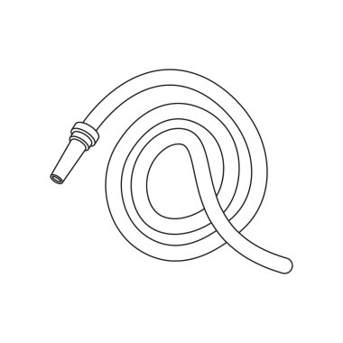 Hortum rastr simge siyah. Tek siluet yangın ekipmanları simgesi büyük itfaiye satırından.