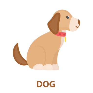 Karikatür tarzı web için köpek rastr simgesi oturan