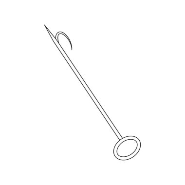 Yangın gaff simge siyah. Tek siluet yangın ekipmanları simgesi büyük itfaiye satırından.