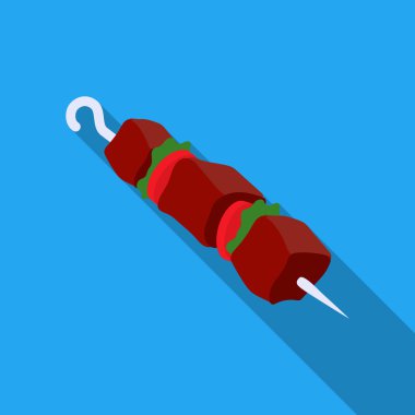 Barbekü rastr simgesi web için düz stilde