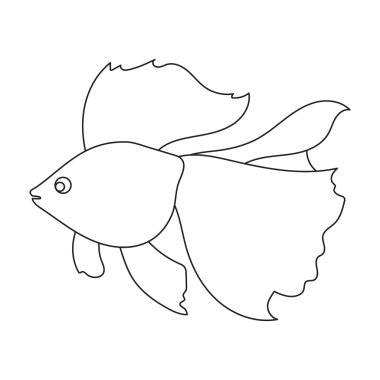 Altın Balık simgesi hattı. Akvaryum balık deniz, okyanus yaşam kümesi simgesinden tek.