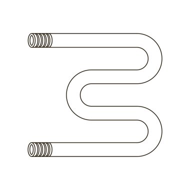 Havlu kurutma makinesi simgesini hattı. Tek siluet su tesisatı simgesi.