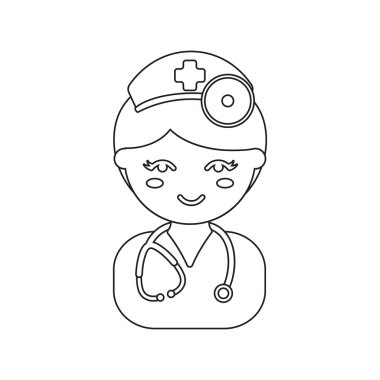 Doktor satırı simgesi. Gösterim amacıyla web ve mobil tasarım.