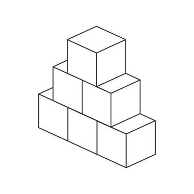 Babys küp satırı simgesi. Gösterim amacıyla web ve mobil tasarım.