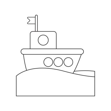 Gemi satırı simgesi. Gösterim amacıyla web ve mobil tasarım.