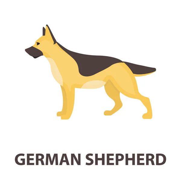Německý ovčák rastr ikonu v kreslený styl pro web — Stock fotografie