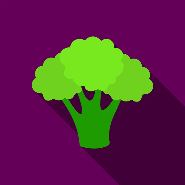 Brokolice ikona plochý. Připálit zeleninu ikonu z ploché ekologických potravin. -akcií rastr — Stock fotografie