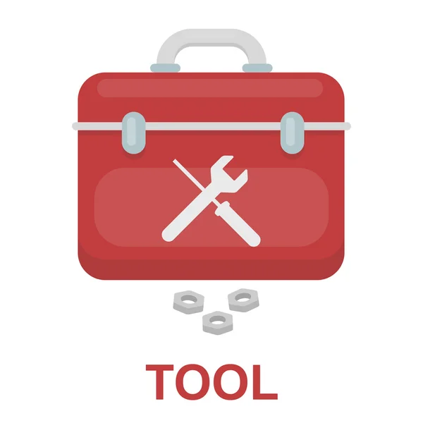 Werkzeugkasten-Symbol flach. einzelne Silhouette Sanitär-Symbol. — Stockfoto