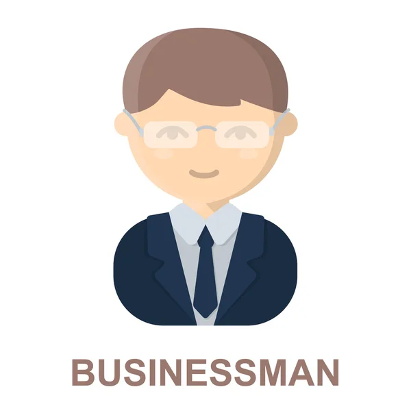 Uomo d'affari icona del cartone animato. Illustrazione per web e mobile design . — Foto Stock