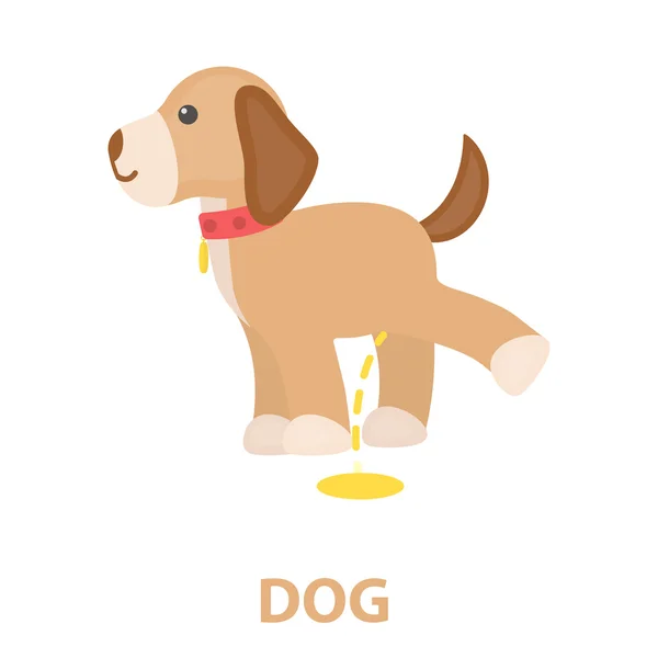 Pissing hond rastr pictogram in cartoon stijl voor web — Stockfoto