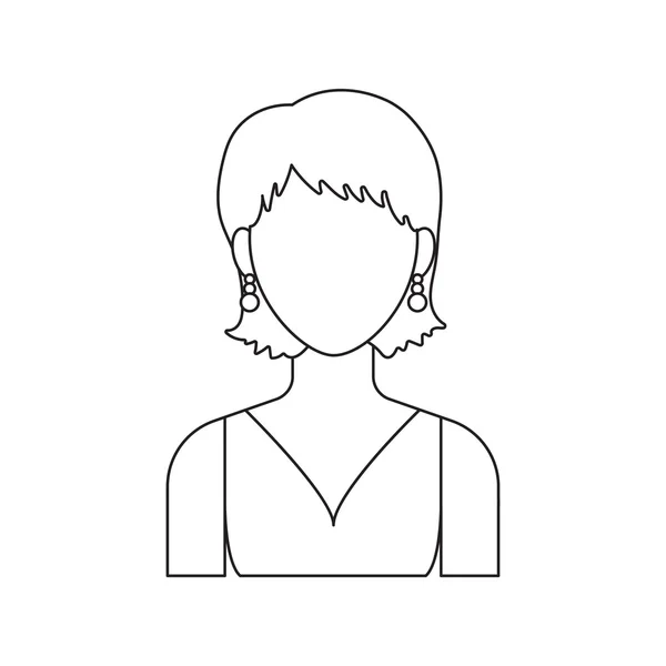 Girl with earrings icon line. Single avatar,peopleicon from the big avatar line. — Stock Photo, Image
