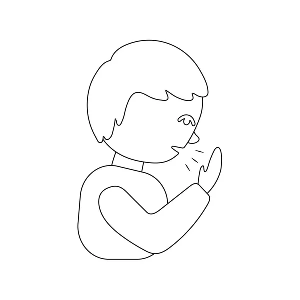 Desenho animado do ícone da tosse. Único ícone doente do grande doente, conjunto de doenças . — Fotografia de Stock