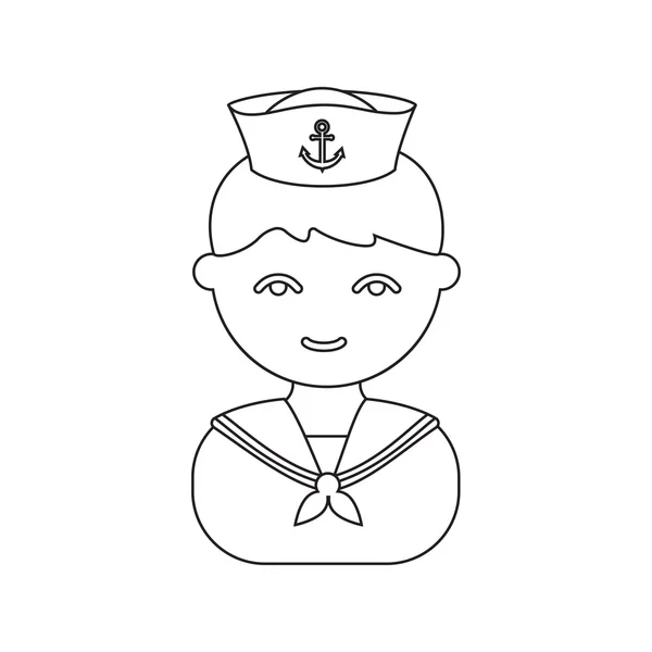 Ícone de linha do marinheiro. Ilustração para web e design móvel . — Fotografia de Stock