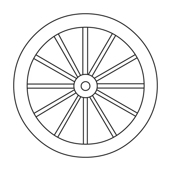 Linea icona carrello-ruota. Singe icona occidentale dal selvaggio west set . — Foto Stock