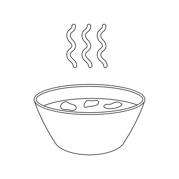 Caricatura de icono de sopa caliente. Icono de enfermo único de la enfermedad grande, conjunto de enfermedades . — Foto de Stock