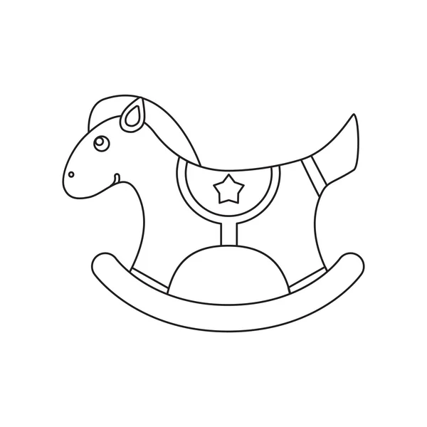 Ikona čáry hračka kůň. Ilustrace pro web a mobilní design. — Stock fotografie