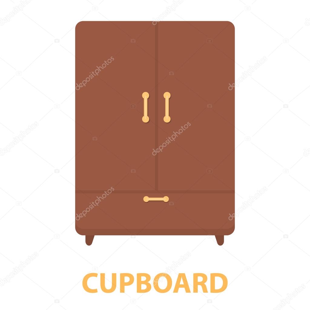 Cupboard icon of rastr illustration for web and mobile design