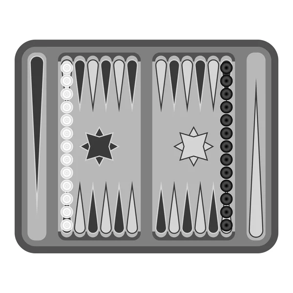 Ikona backgammona w stylu monochromatycznym na białym tle. Planszowy ilustracja gry symbol wektor. — Wektor stockowy