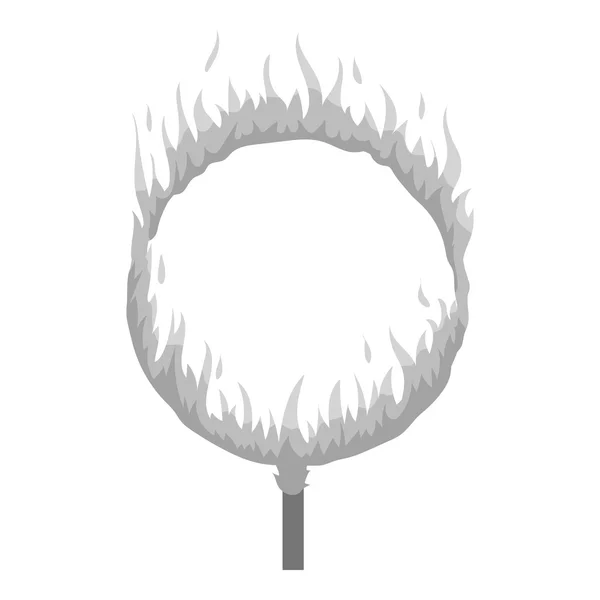 Brandende hoepel pictogram in monochrome stijl geïsoleerd op witte achtergrond. Circus symbool voorraad vector illustratie. — Stockvector