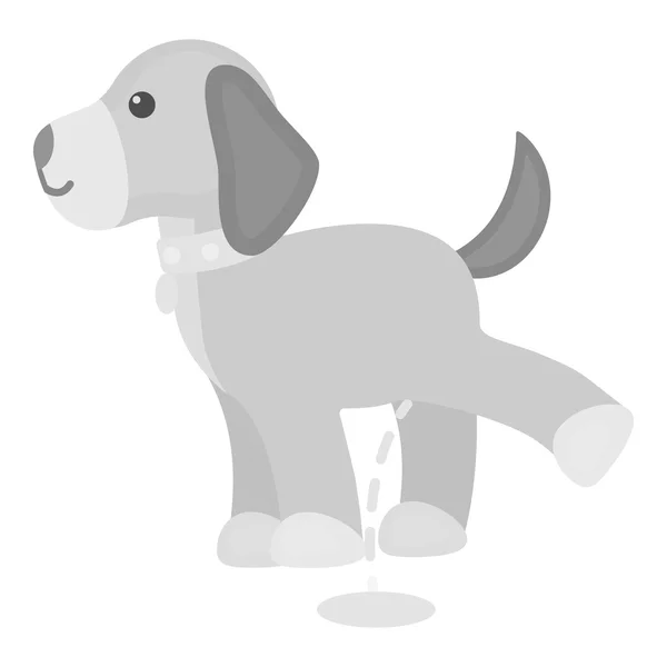 Pissende hond vector pictogram in monochrome stijl voor web — Stockvector