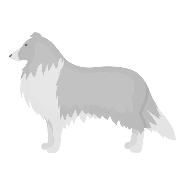Collie vector icon in monochrome style for web — Stock Vector