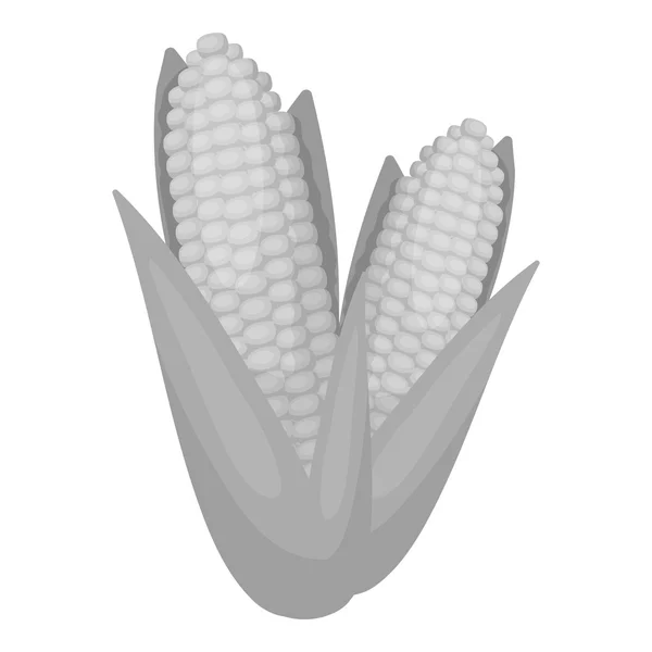 Сладкий кукурузный значок в монохромном стиле выделен на белом фоне. Канадская векторная иллюстрация ко Дню благодарения . — стоковый вектор