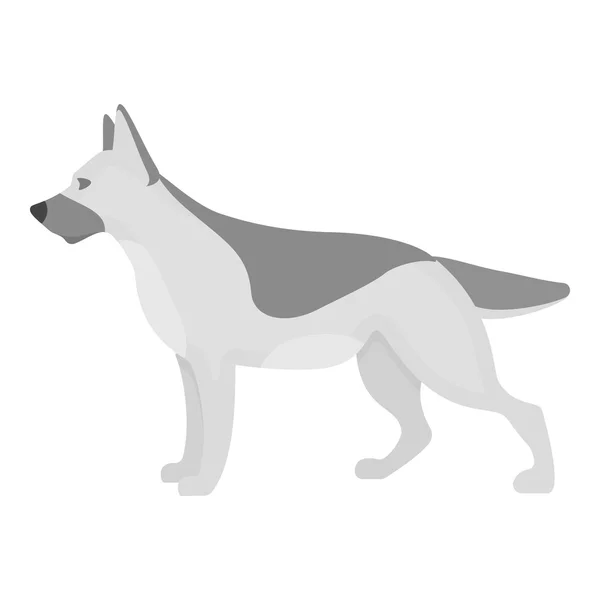 德国牧羊犬矢量图标在 web 单色样式 — 图库矢量图片