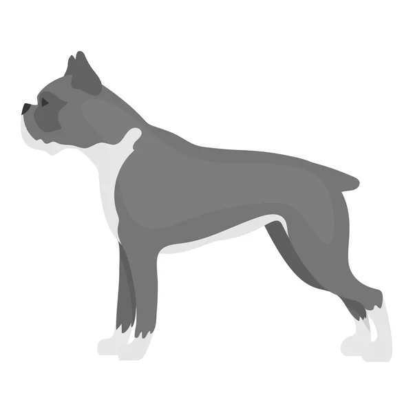 Boxer Hond vector pictogram in zwart-wit stijl voor web — Stockvector