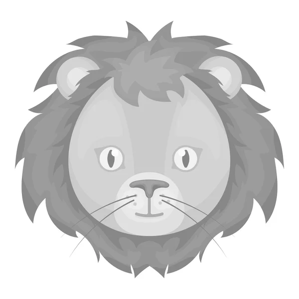 Icône de lion de cirque dans un style monochrome isolé sur fond blanc. Illustration vectorielle du symbole de cirque . — Image vectorielle