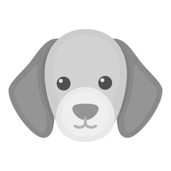 Dog muzzle vector icon in monochrome style for web — Stock Vector