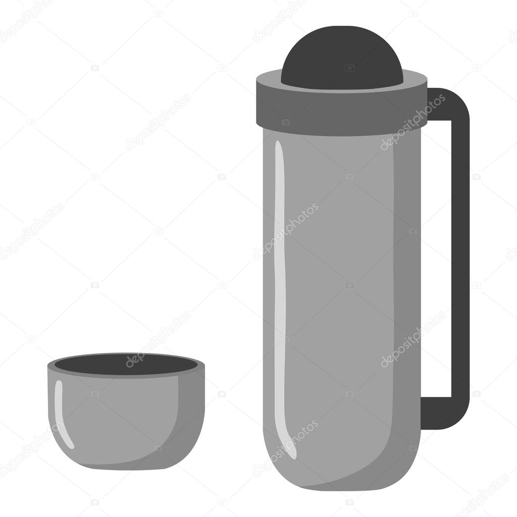 Hot tea thermos icon outline style Royalty Free Vector Image