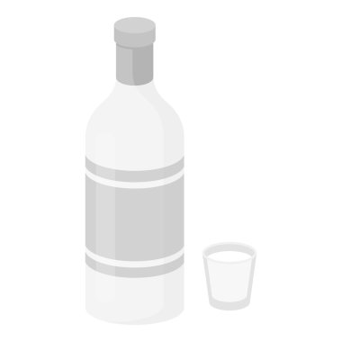 Tek renkli stil beyaz arka plan üzerinde izole votka simgesini. Alkol sembol stok vektör çizim.